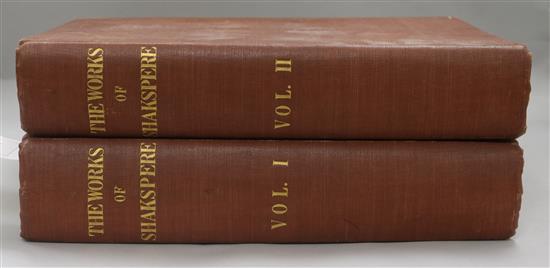 Shakespeare, William - The Works, with notes by Charles Knight, 2 vols, folio, red cloth, Virtue & Co., London
